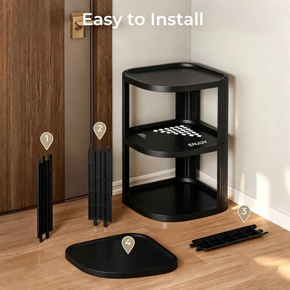 Corner Shoe Rack Stackable Shoe Rack Organizer for Entryway Closet Corner, Free Standing Shoe Rack Shelf, Saving, Curved, off White