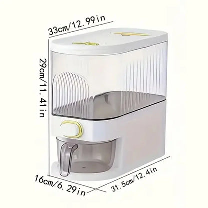 Kitchen Extra Large Cereal Containers Storage (5Kg/10Kg) Set of 2 Family Size Bulk Cereal Dispenser Countertop, Airtight Food Storage Containers for Pantry Organization, Labels & Marker