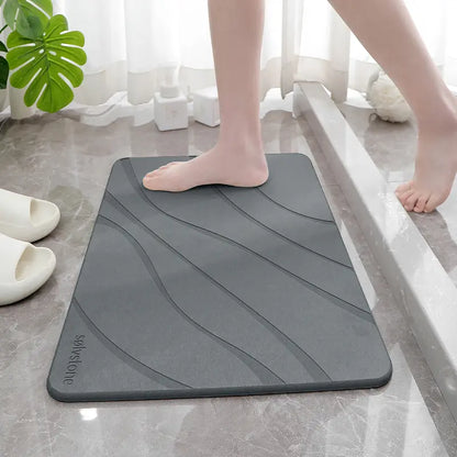 Luxory self drying floor mat - Quick Dry Stone Bathroom Mat (Waves)