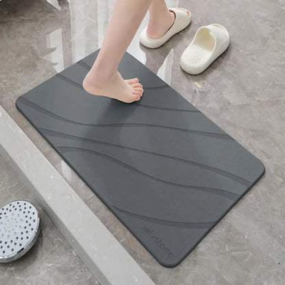 Luxory self drying floor mat - Quick Dry Stone Bathroom Mat (Waves)