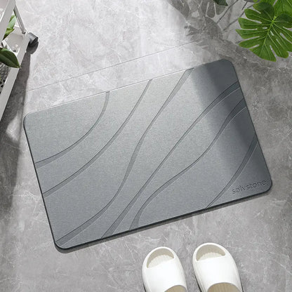 Luxory self drying floor mat - Quick Dry Stone Bathroom Mat (Waves)