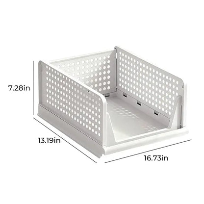 5 Pack Stackable Wardrobe Organizer Baskets, Pull-Out Drawer Design for Clothes, Pantry & Bathroom Organization